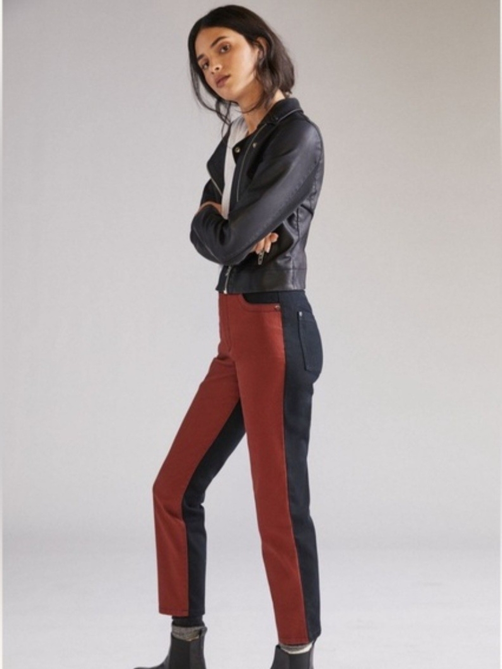 Anthropologie Colorblock Straight Jeans
